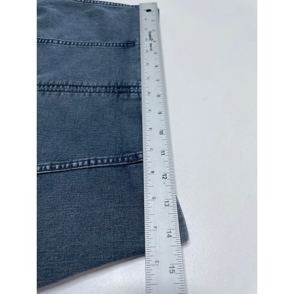 Free People Jean Denim Mini Skirt Women 28 Blue Distressed Casual School Cowgirl